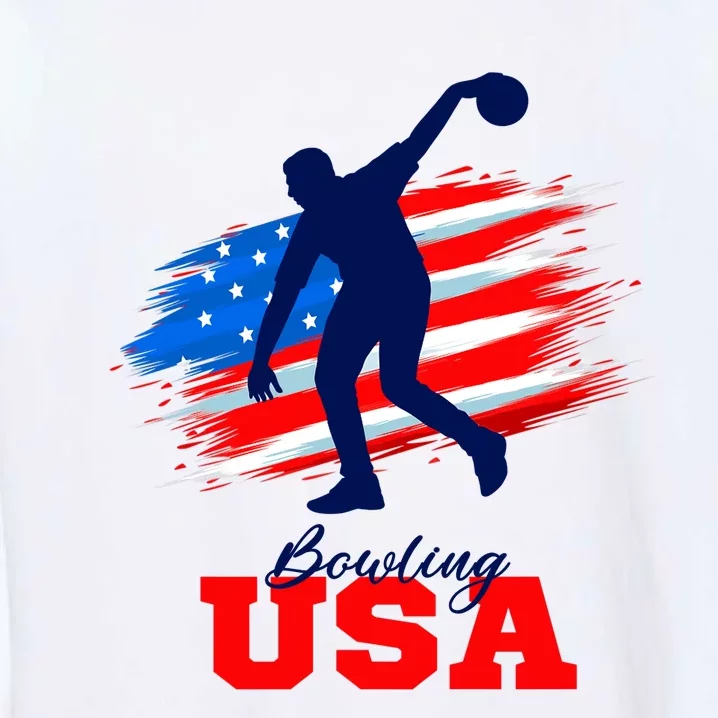 Bowling USA Support Team American Flag Bowling Sports Lover Premium Garment-Dyed Sweatshirt