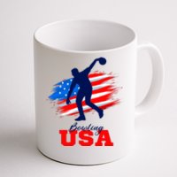 Bowling USA Support Team American Flag Bowling Sports Lover Premium Coffee Mug