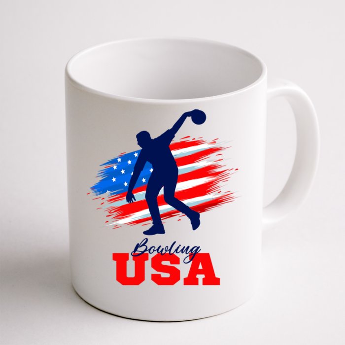 Bowling USA Support Team American Flag Bowling Sports Lover Premium Coffee Mug