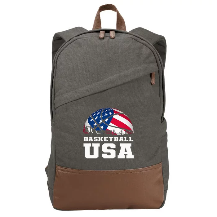 Basketball Usa Support The T.E.A.M U.S.A Flag Dream Cotton Canvas Backpack