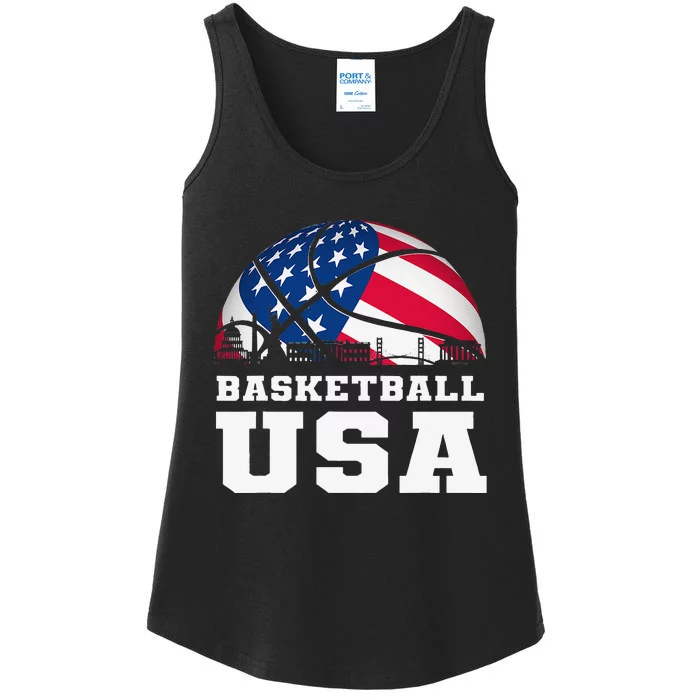 Basketball USA Support the Team USA Flag Dream Ladies Essential Tank