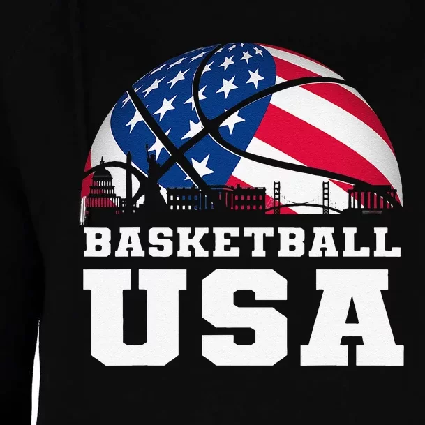 Basketball USA Support the Team USA Flag Dream Womens Funnel Neck Pullover Hood