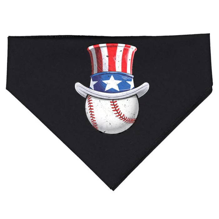 Baseball Uncle Sam 4th Of July American Flag USA-Made Doggie Bandana