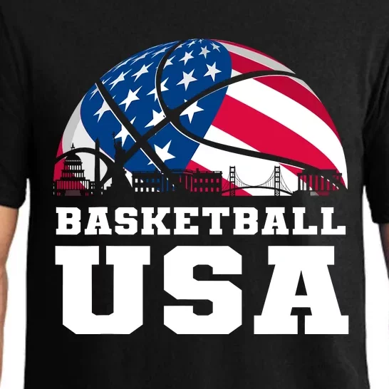 Basketball Usa Support The Team Design Usa Flag Dream Pajama Set