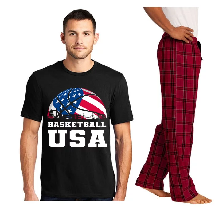 Basketball Usa Support The Team Design Usa Flag Dream Pajama Set