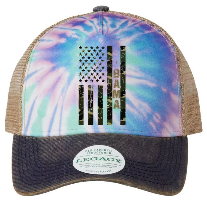 Bama United States Alabama Distressed Camo W Us Flag Legacy Tie Dye Trucker Hat