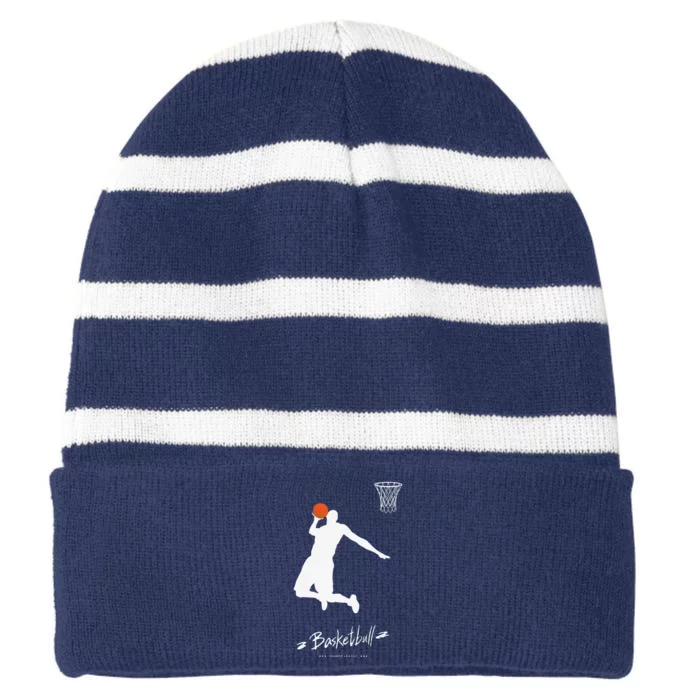 Basketball USA Summer League Basketball Lover Striped Beanie with Solid Band