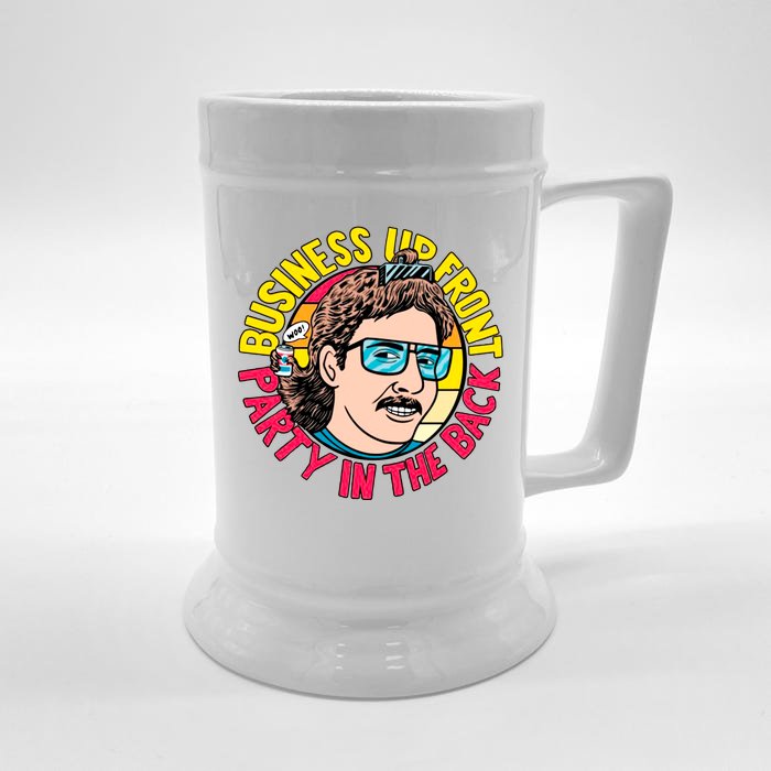 Business Up Front Party In The Back Front & Back Beer Stein