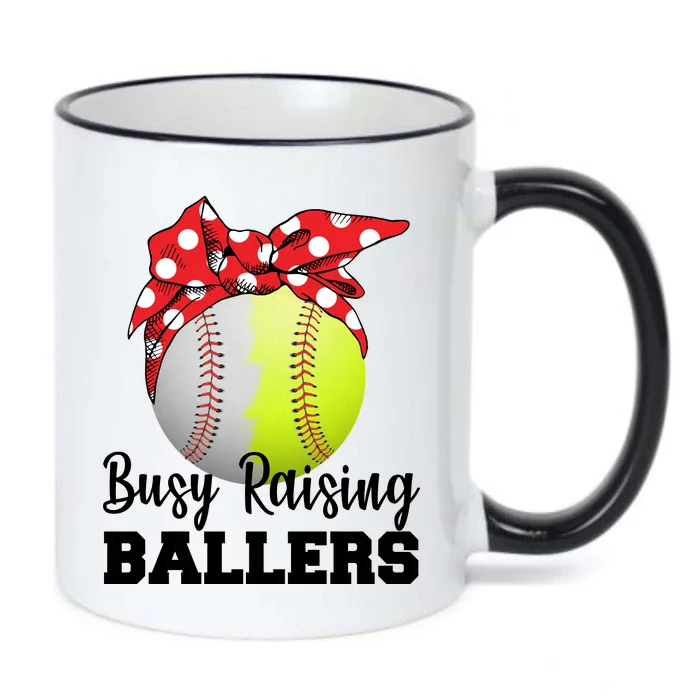 Busy Raising Ballers Black Color Changing Mug