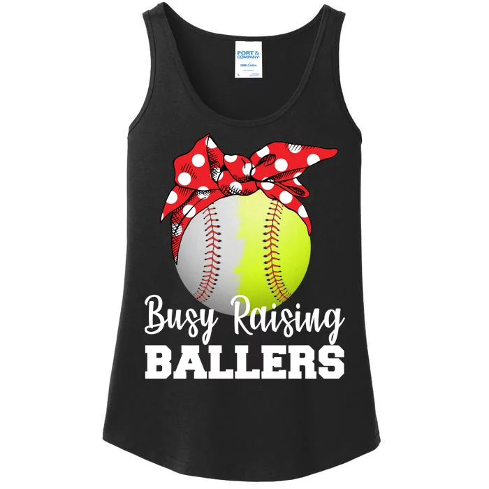 Busy Raising Ballers Ladies Essential Tank