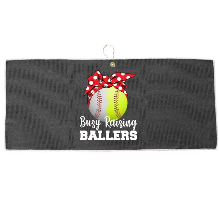 Busy Raising Ballers Large Microfiber Waffle Golf Towel