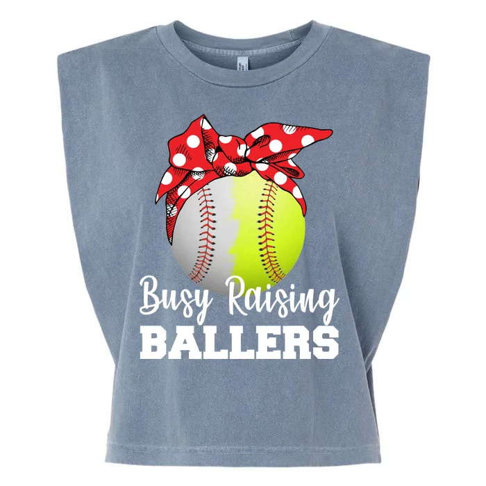 Busy Raising Ballers Garment-Dyed Women's Muscle Tee