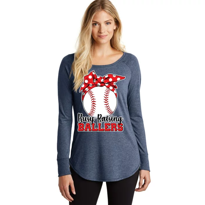 Busy Raising Ballers Baseball Parents Women's Perfect Tri Tunic Long Sleeve Shirt