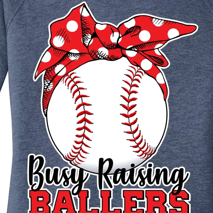 Busy Raising Ballers Baseball Parents Women's Perfect Tri Tunic Long Sleeve Shirt