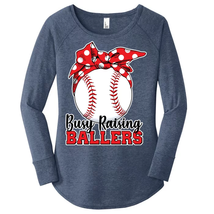 Busy Raising Ballers Baseball Parents Women's Perfect Tri Tunic Long Sleeve Shirt