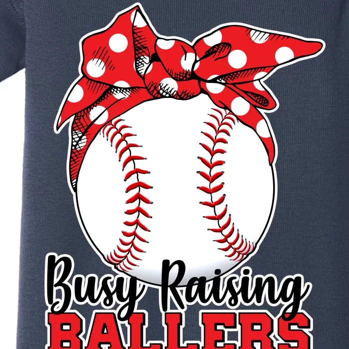 Busy Raising Ballers Baseball Parents Baby Bodysuit