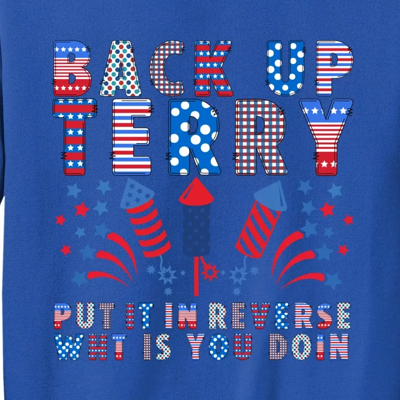 Back Up Terry Put It In Reverse Firework Funny 4th Of July Great Gift Tall Sweatshirt