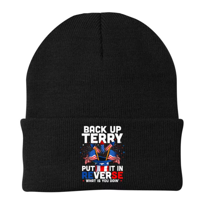 Back Up Terry Put It In Reverse Funny July 4th Firework Knit Cap Winter Beanie