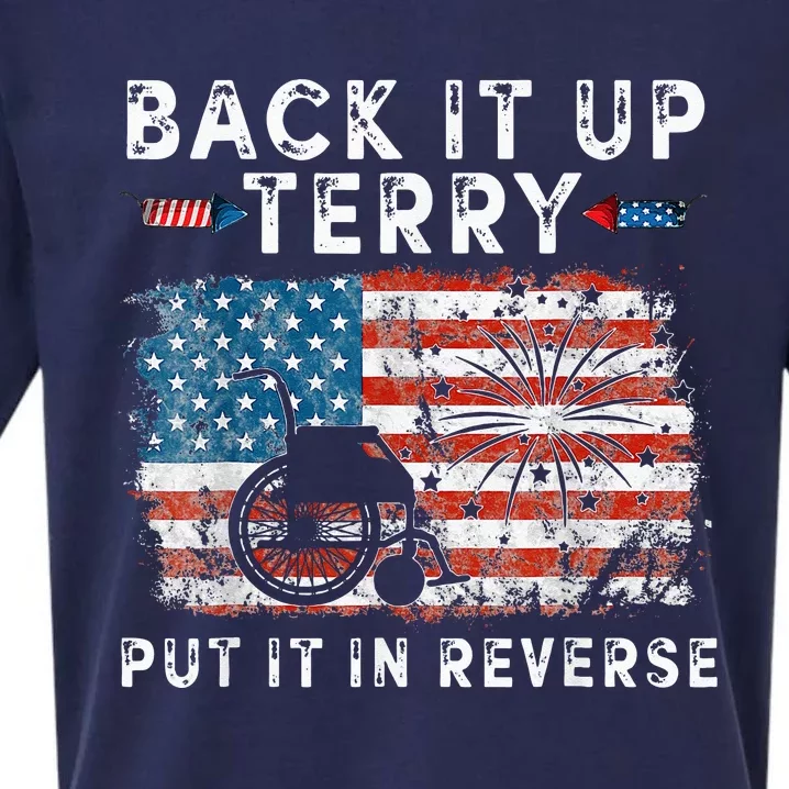 Back Up Terry Put It In Reverse Firework Funny 4th Of July Sueded Cloud Jersey T-Shirt