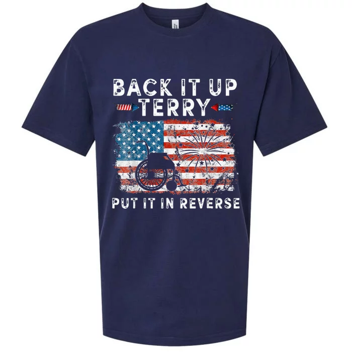 Back Up Terry Put It In Reverse Firework Funny 4th Of July Sueded Cloud Jersey T-Shirt