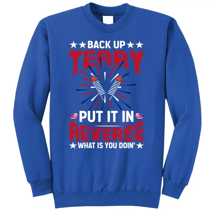 Back Up Terry Put It In Reverse Funny 4th Of July Fireworks Gift Tall Sweatshirt