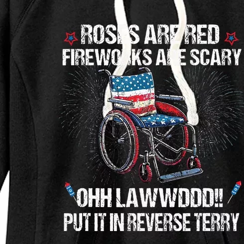 Back Up Terry Put It In Reverse Fireworks Fourth Of July Women's Fleece Hoodie