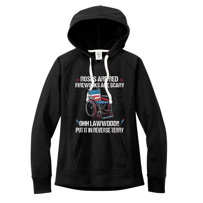 Back Up Terry Put It In Reverse Fireworks Fourth Of July Women's Fleece Hoodie