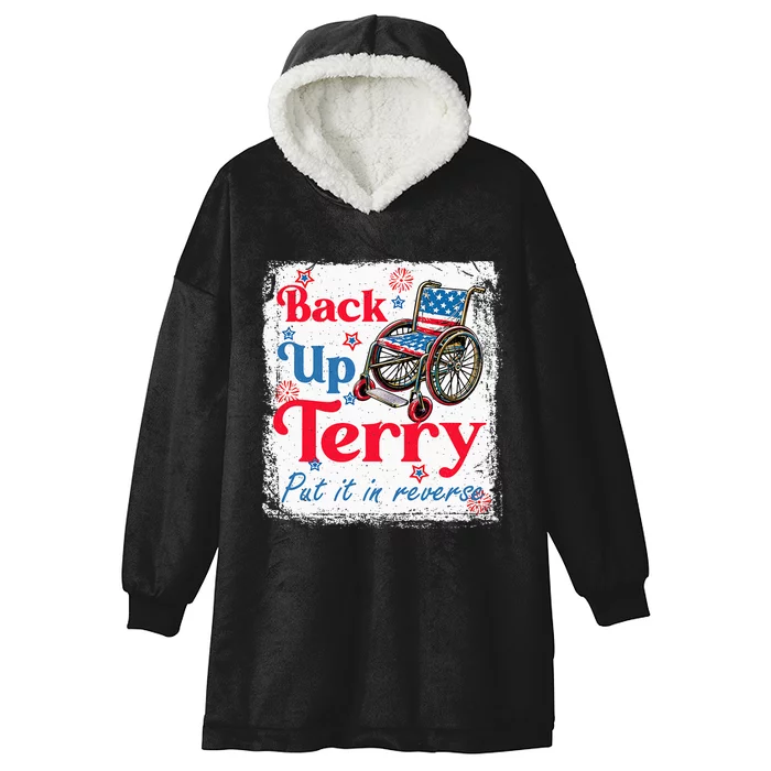 Back Up Terry Put It In Reverse Fourth Of July Usa Flag Hooded Wearable Blanket