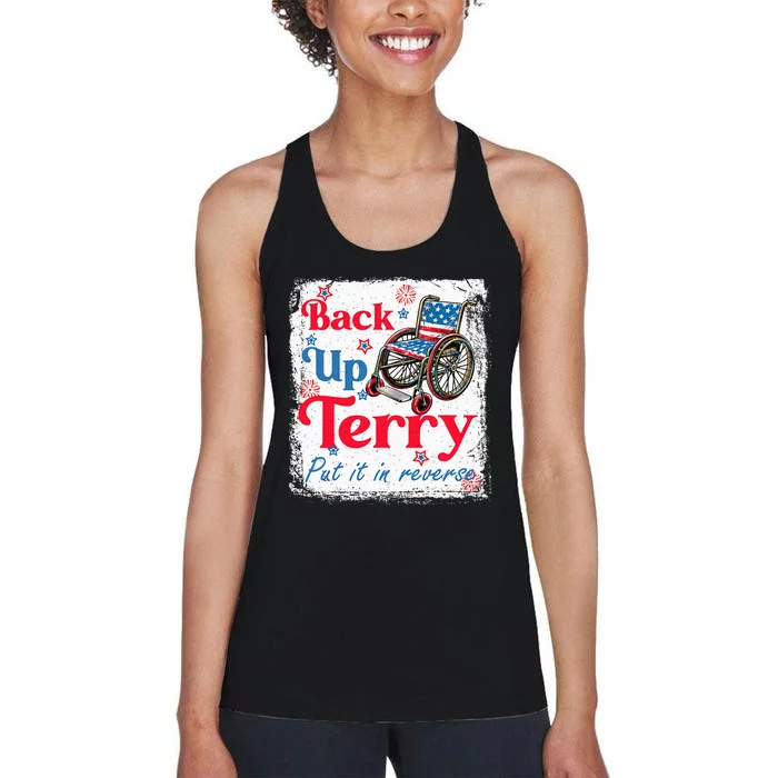 Back Up Terry Put It In Reverse Fourth Of July Usa Flag Women's Racerback Tank