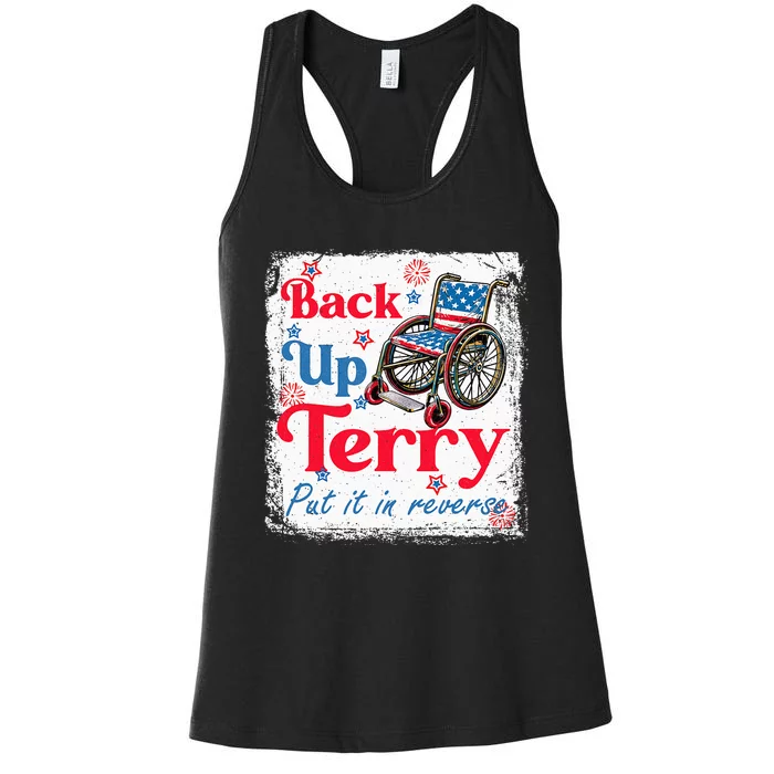 Back Up Terry Put It In Reverse Fourth Of July Usa Flag Women's Racerback Tank