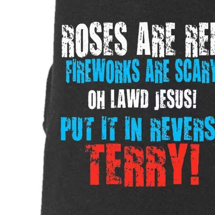 Back Up Terry Put It In Reverse Firework Funny 4th Of July Doggie 3-End Fleece Hoodie