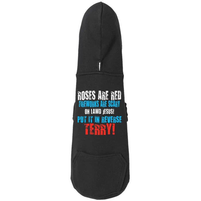 Back Up Terry Put It In Reverse Firework Funny 4th Of July Doggie 3-End Fleece Hoodie