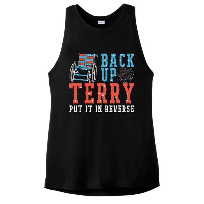 Back Up Terry Put It In Reverse Firework 4th Of July Ladies Tri-Blend Wicking Tank