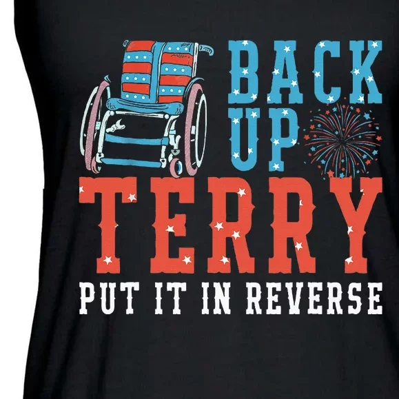 Back Up Terry Put It In Reverse Firework 4th Of July Ladies Essential Flowy Tank