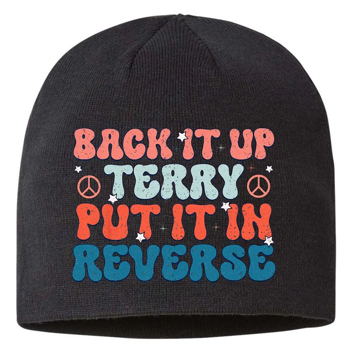 Back Up Terry Put It In Reverse Groovy Vintage 4th Of July 8 1/2in Sustainable Knit Beanie