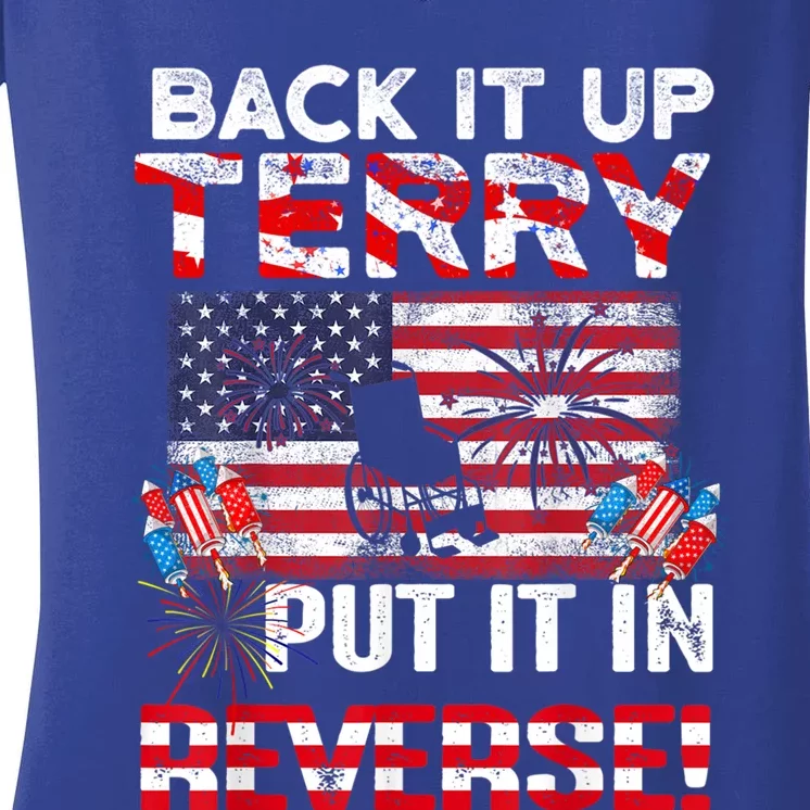 Back Up Terry Put It In Reverse Meaningful Gift Women's V-Neck T-Shirt