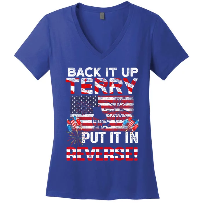 Back Up Terry Put It In Reverse Meaningful Gift Women's V-Neck T-Shirt