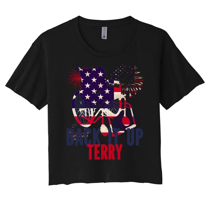 Back Up Terry Put It In Reverse 4th Of July Women's Crop Top Tee