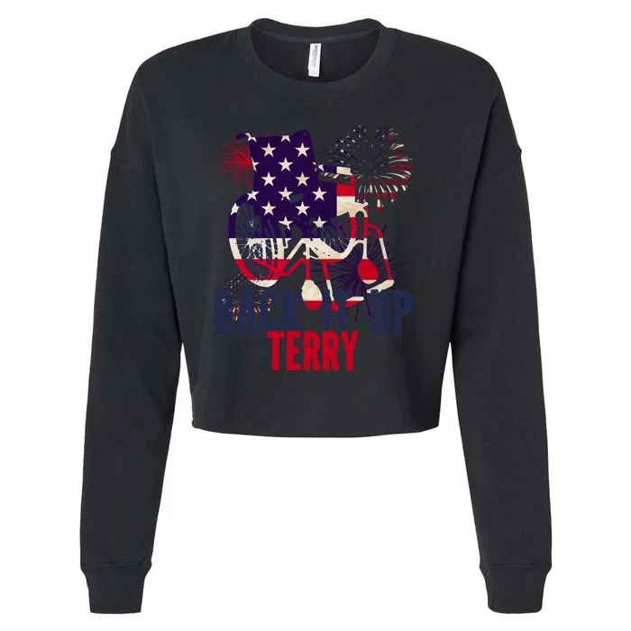 Back Up Terry Put It In Reverse 4th Of July Cropped Pullover Crew