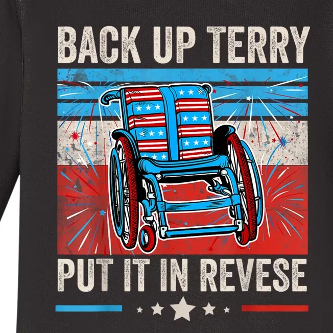 Back Up Terry Put It In Reverse 4th Of July Funny Patriotic Baby Long Sleeve Bodysuit