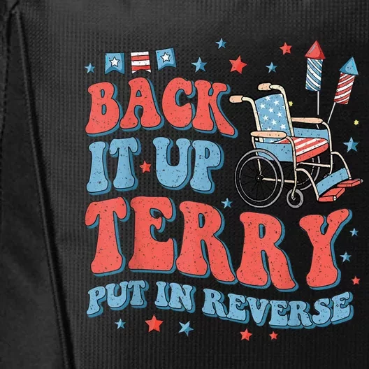 Back Up Terry Put It In Reverse Firework Funny 4th Of July Shirts City Backpack