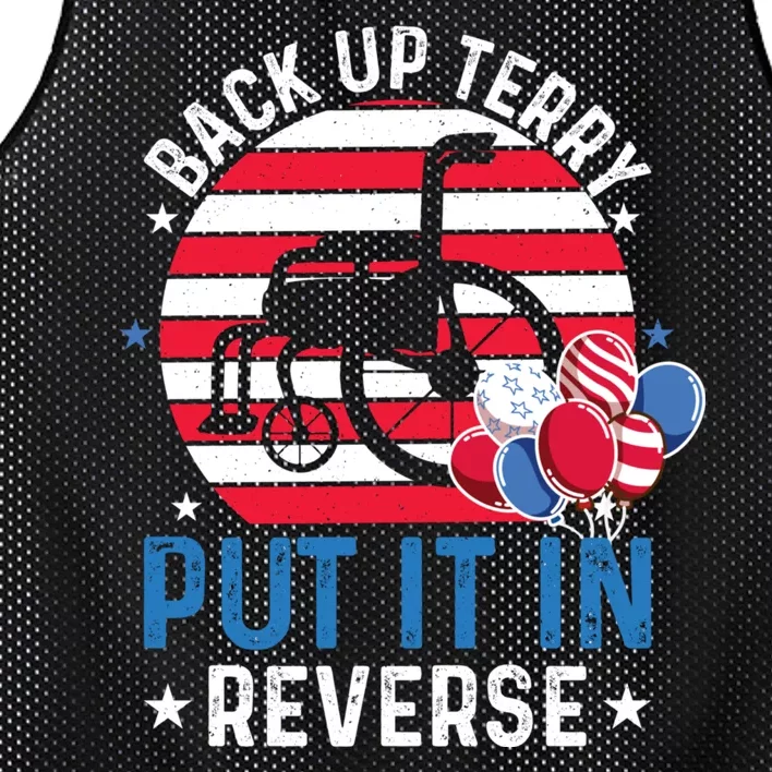 Back Up Terry Put It In Reverse 4th Of July Funny Patriotic Mesh Reversible Basketball Jersey Tank