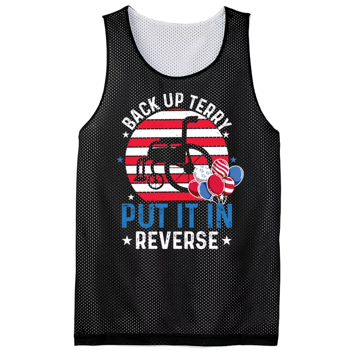 Back Up Terry Put It In Reverse 4th Of July Funny Patriotic Mesh Reversible Basketball Jersey Tank