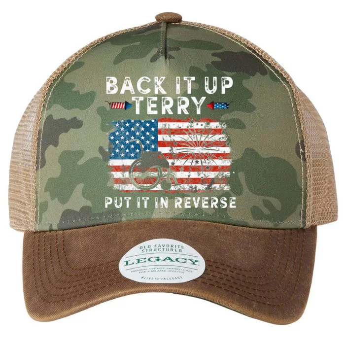 Back Up Terry Put It In Reverse Firework Funny 4th Of July Legacy Tie Dye Trucker Hat