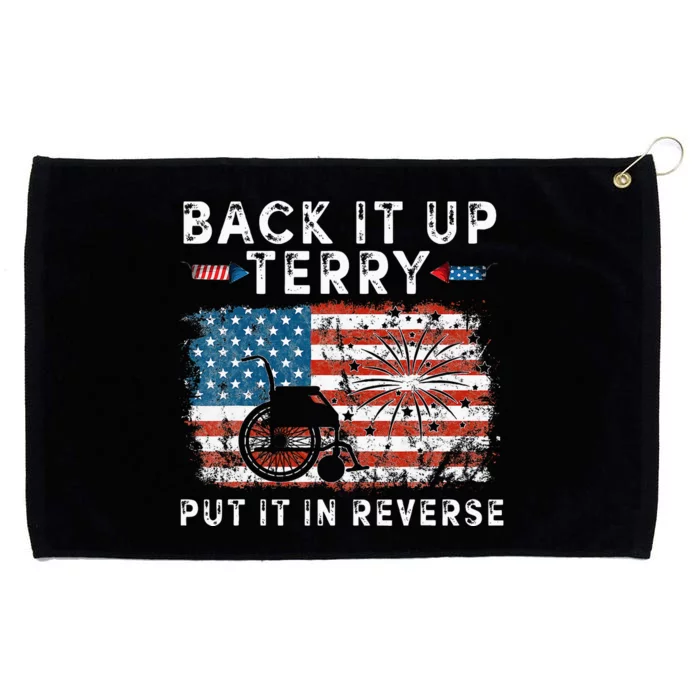 Back Up Terry Put It In Reverse Firework Funny 4th Of July Grommeted Golf Towel