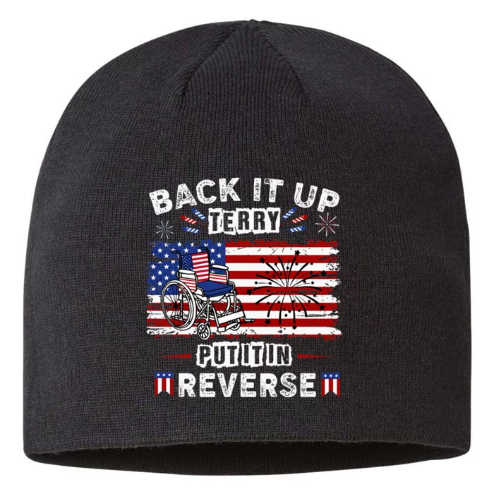 Back Up Terry Put It In Reverse Firework Funny 4th Of July 8 1/2in Sustainable Knit Beanie