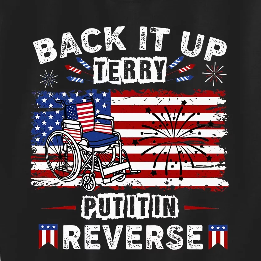 Back Up Terry Put It In Reverse Firework Funny 4th Of July Kids Sweatshirt