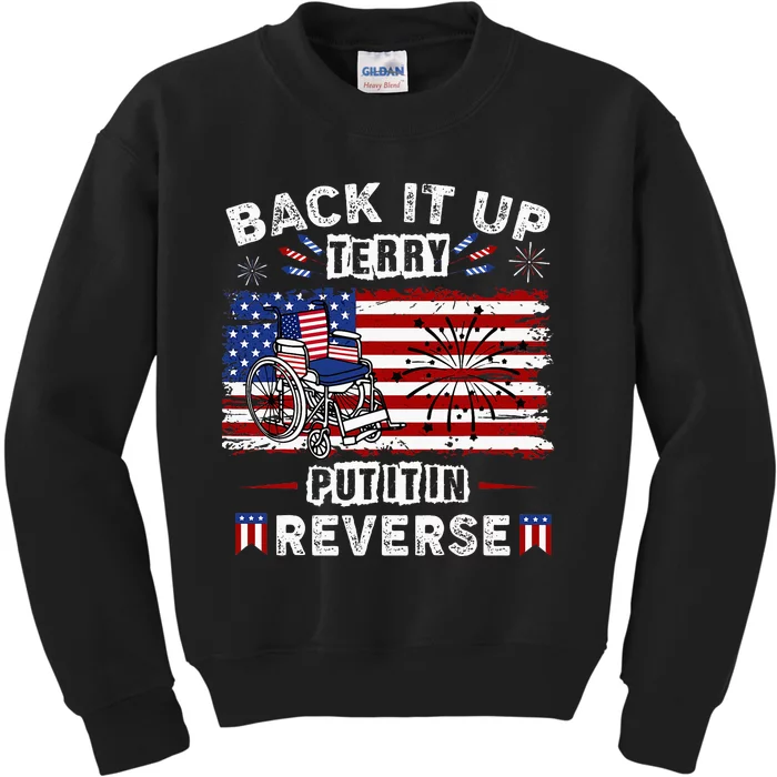 Back Up Terry Put It In Reverse Firework Funny 4th Of July Kids Sweatshirt