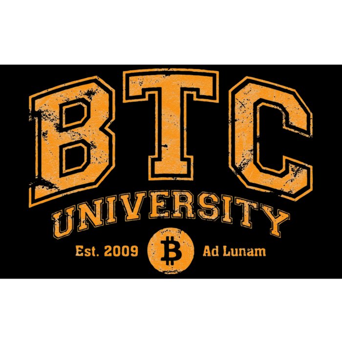 BTC University To The Moon Funny Distressed Bitcoin College Bumper Sticker