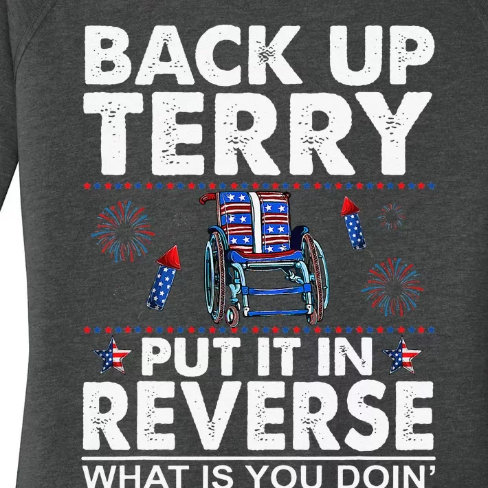 Back Up Terry Put It In Reverse Firework Funny 4th Of July Women's Perfect Tri Tunic Long Sleeve Shirt